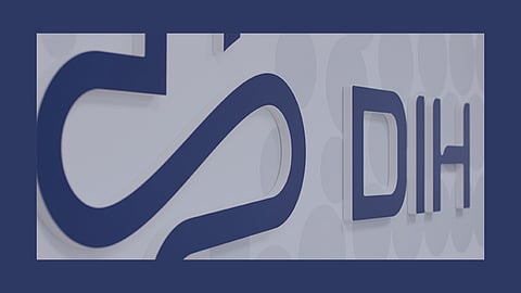 A dark blue background with DIH's logo, an abstract line that looks like a shamrock and the letters DIH. DIH Holding US, Inc. secures $4.6 million through a follow-on public offering to expand its robotic rehabilitation technology.