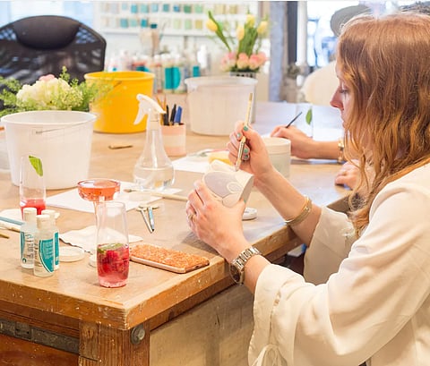Pottery Painting with Jill Rosenwald at Noted