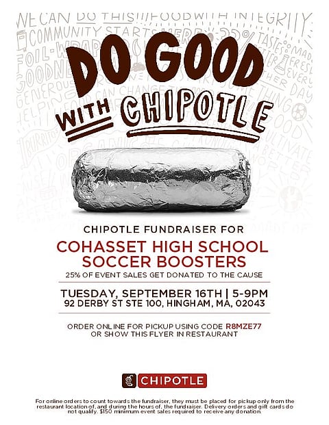 Cohasset HS Soccer Shop & Dine at Chipotle