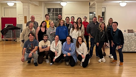 Actors performing The Prom musical at Scituate Center for the Performing Arts, conveying themes of inclusion and courage.