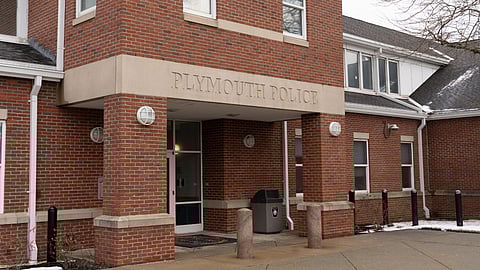 The outside of the Plymouth Police Department building.