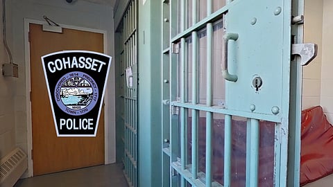 The primary reason the Cohasset police station failed state inspection is due to noncompliance with state requirements for suicide deterrent fixtures. The station’s reception area, garage, and armory storage have also been described as inadequate.