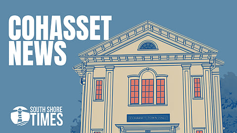 A stylzed version of Cohasset town hall