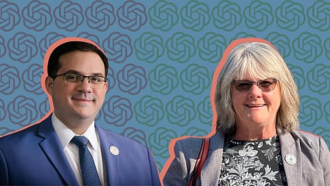 Commissioners Jared Valanzola and Sandra Wright argued about the proper role of AI—and discretion—in government at a recent meeting.
