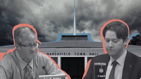 Two mean in a mixed media scene