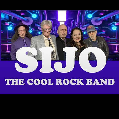 image of SIJO the cook rock band on a blue and purple background