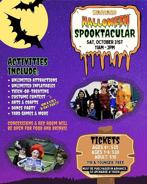 promo poster for halloween spooktacular at starland