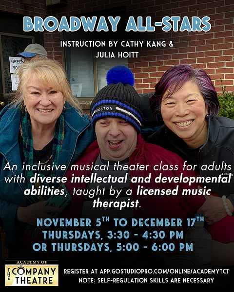 Flyer for acting workshop for adults with intellectual and developmental disabilities