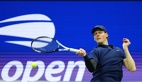 Jannik Sinner in action during the 2025 US Open
