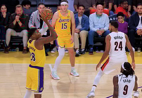 Los Angeles Lakers and Portland Trail Blazers in action