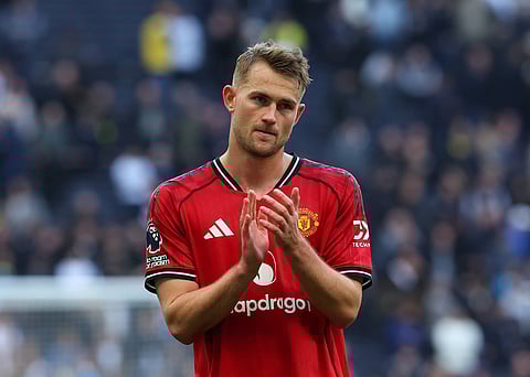 Matthijs de Ligt applauds the fans after scoring injury-time goal