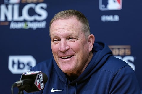 Pat Murphy at a press conference