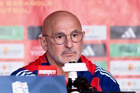 Luis de la Fuente in a press conference