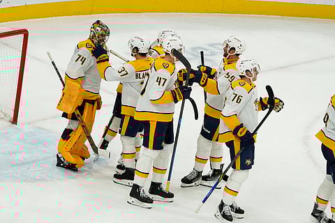 Nashville Predators players in action