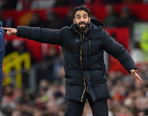 Manchester United manager Ruben Amorim in action