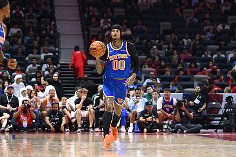 New York Knicks player Jordan Clarkson in action
