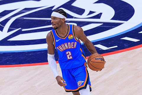 Shai Gilgeous-Alexander of Oklahoma City Thunder in action