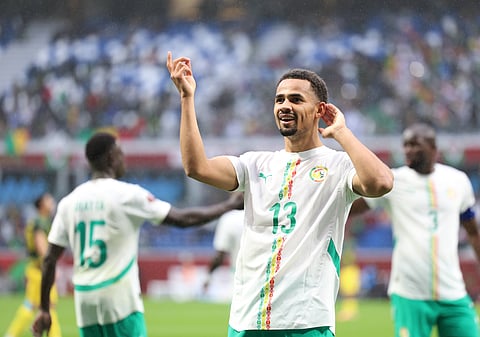 Iliman Ndiaye celebrates after scoring the winning goal