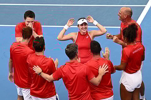 Bencic and her Swiss teammates