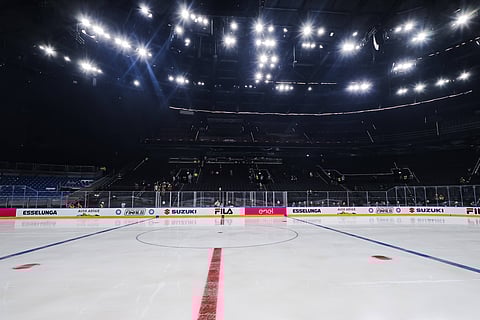 Internal view of the Santa Giulia Ice Hockey Arena