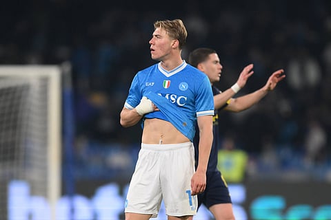 Rasmus Hojlund shows his disappointment after draw vs Parma