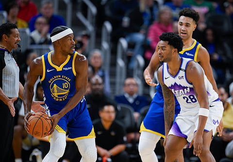 Brice Sensabaugh (28) of Utah Jazz in action