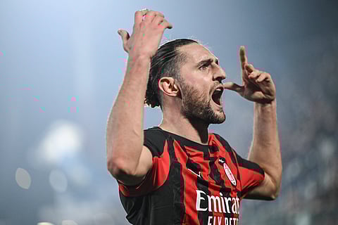 Adrien Rabiot celebrates his goal against Como