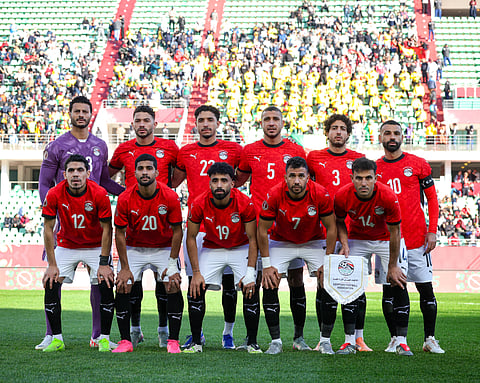 Egypt team lineup for a photo during AFCON