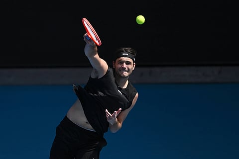 Taylor Fritz during practice session