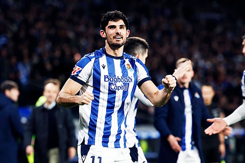 Goncalo Guedes celebrates at full-time