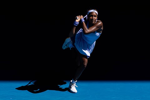 Coco Gauff in action against Olga Danilovic