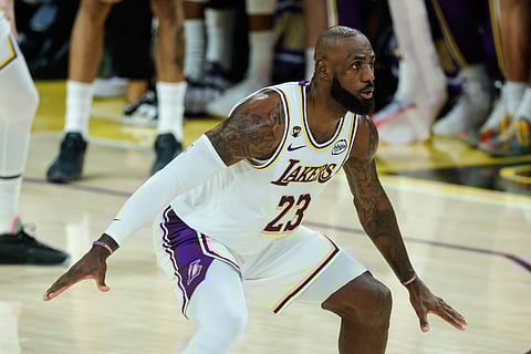 Los Angeles Lakers LeBron James in action
