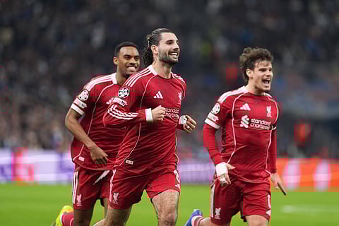 Dominik Szoboszlai celebrates after scoring from free-kick