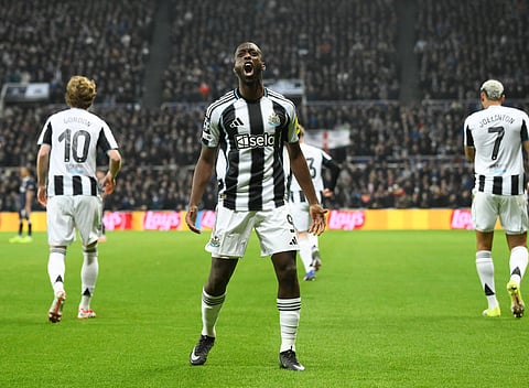 Yoane Wissa celebrates scoring Newcastle United's first goal