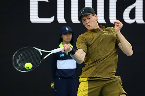 Jannik Sinner in action against James Duckworth