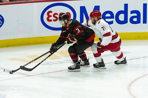 Ottawa Senators and Carolina Hurricanes in action