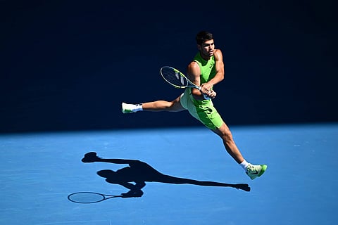 Carlos Alcaraz in action at Australian Open