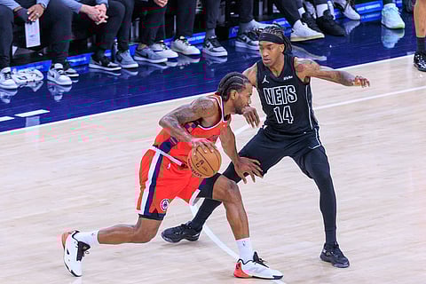 Los Angeles Clippers and Brooklyn Nets players in action