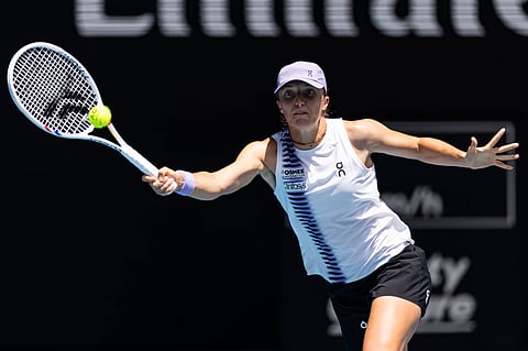 Iga Swiatek in action in the 2026 Australian Open