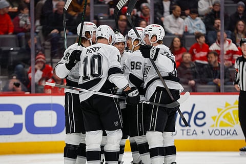 Los Angeles Kings celebrate their goal