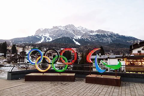 A generic view of the Olympic emblem