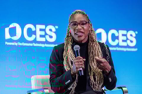 Serena Williams speaking at CES 2026