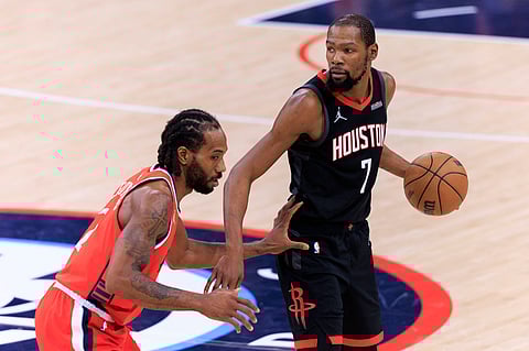 Kevin Durant of Houston Rockets with the ball
