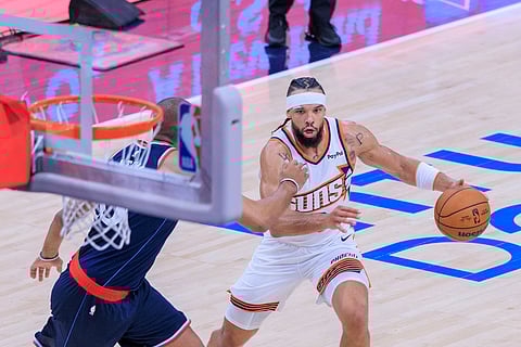 Dillon Brooks of Phoenix Suns drives to the basket during an NBA game