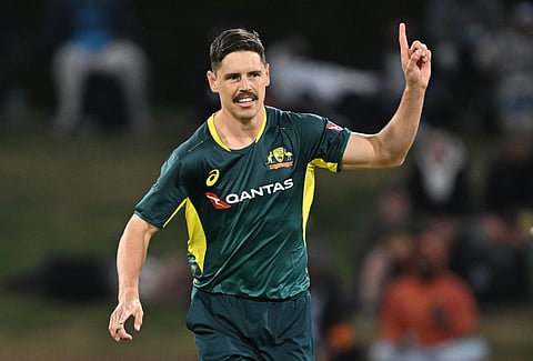 Ben Dwarshuis in action with the Australian national team