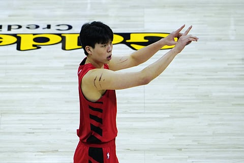 Yang Hansen of Portland Trail Blazers