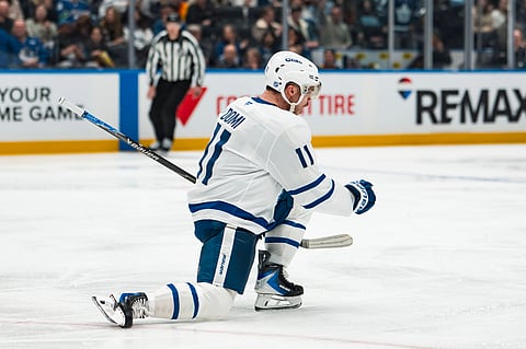 Max Domi celebrates his goal against Vancouver Canucks