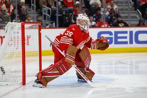 Detroit Red Wings goaltender Cam Talbot in action