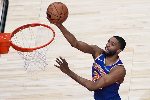 Mikal Bridges of New York Knicks in action