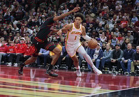 Jalen Johnson of Atlanta Hawks in action